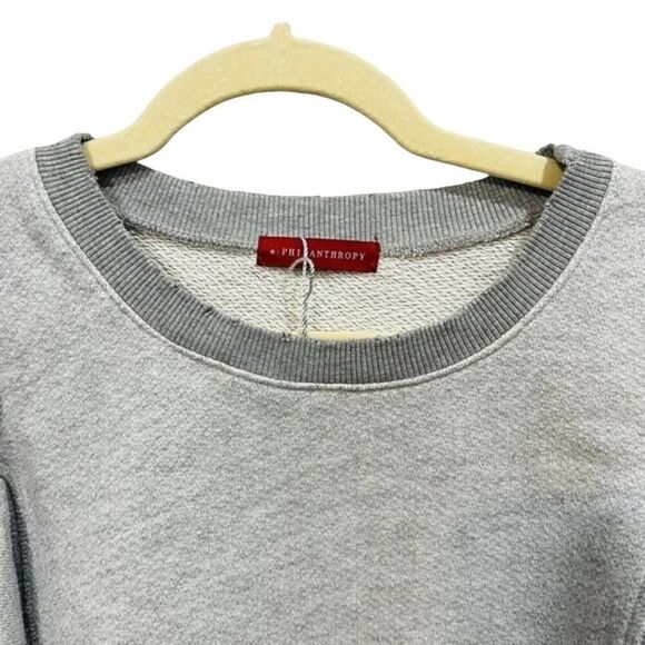 n:PHILANTHROPY Gray Long Sleeve Cold Shoulder maia Sweatshirt Size Small s - Picture 7 of 10